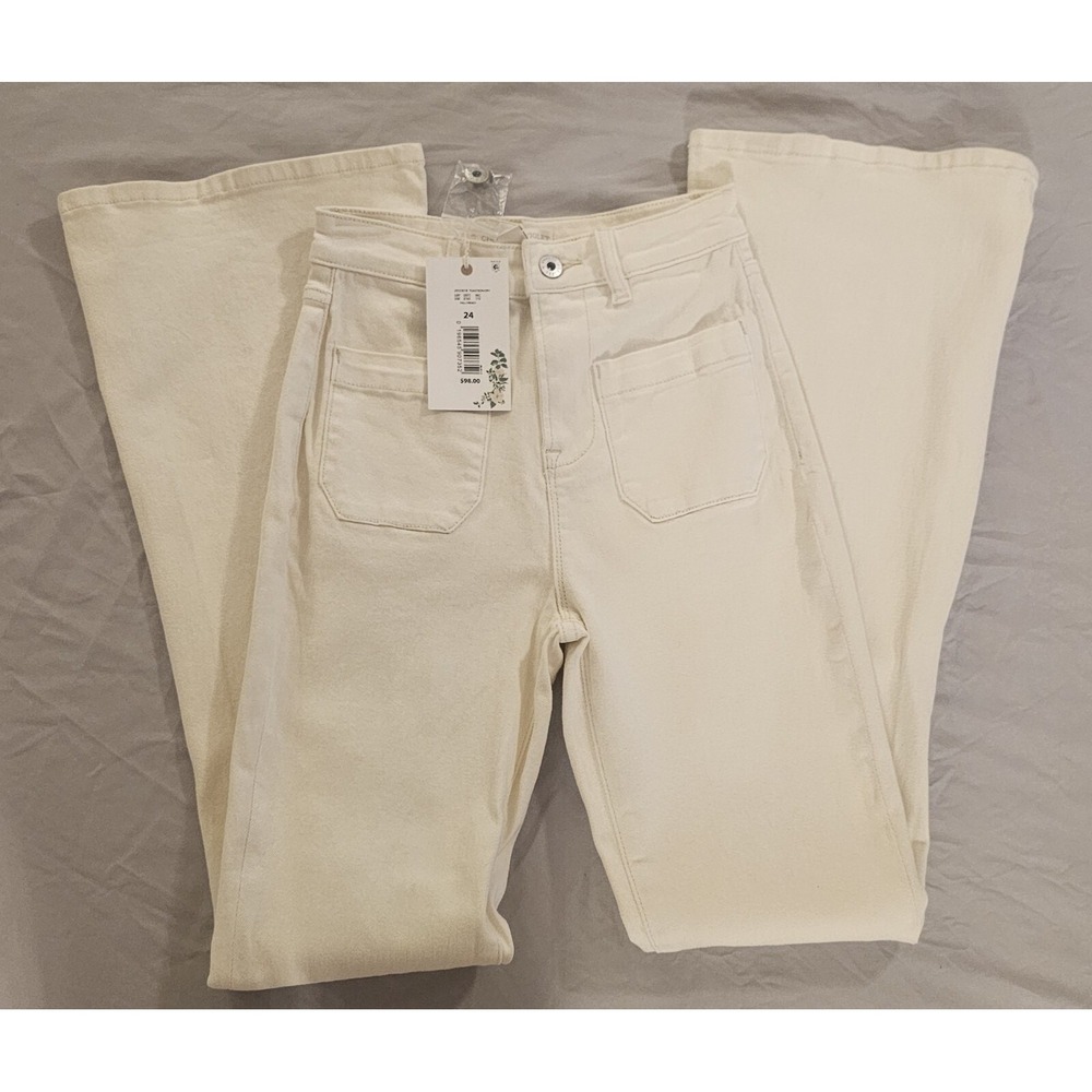 Chelsea & Violet White Flare Wide Leg Jeans